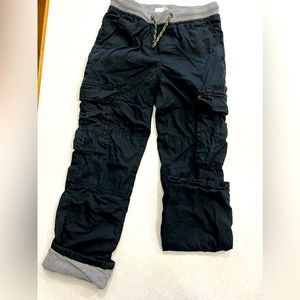 Boys fleece lined, cargo pants.